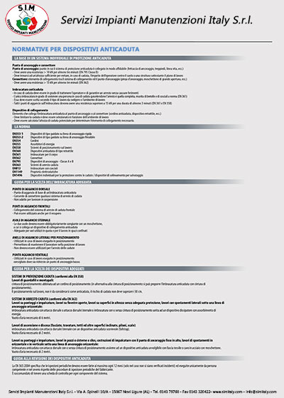 Normative per dispositivi anticaduta