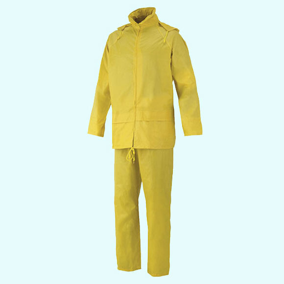 Abbigliamento antipioggia colore giallo
