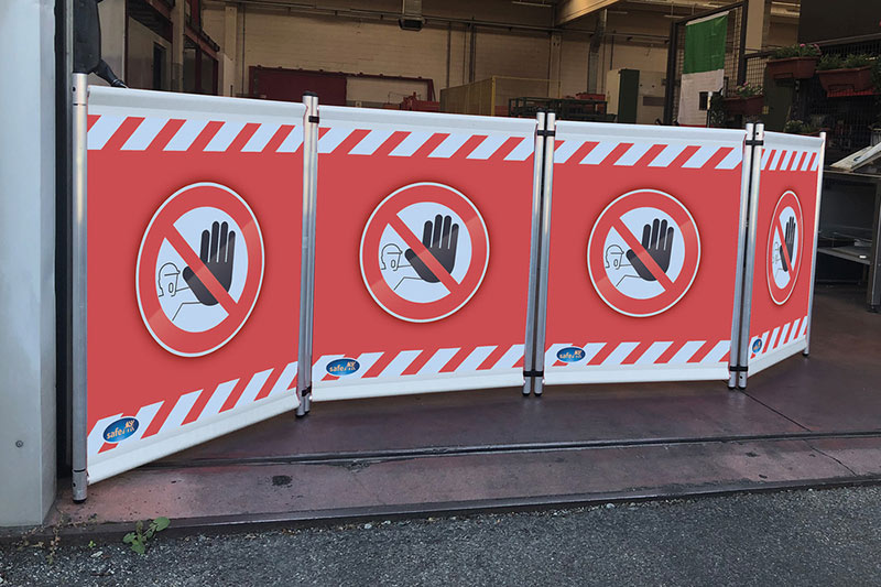 Transenne modulari SafeIn con pittogramma Divieto di accesso