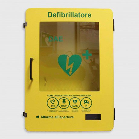 Armadio esterno per defibrillatore giallo