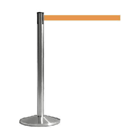 Colonnina tendinastro base acciaio spazzolato nastro colore arancio Colonnina tendinastro base acciaio spazzolato nastro colore arancio
