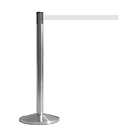Colonnina tendinastro base acciaio spazzolato nastro colore bianco Colonnina tendinastro base acciaio spazzolato nastro colore bianco