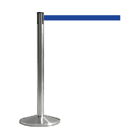 Colonnina tendinastro base acciaio spazzolato nastro colore blu Colonnina tendinastro base acciaio spazzolato nastro colore blu