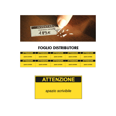 Etichetta autoadesiva attenzione Etichetta autoadesiva attenzione