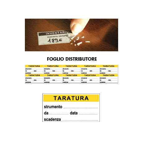 Etichetta autoadesiva taratura Etichetta autoadesiva taratura
